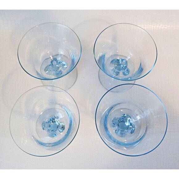 4 MCM Vintage Sweden Wine Glasses Ice Blue Skruf Drinkware Stemware Siegfried St - Picture 5 of 6